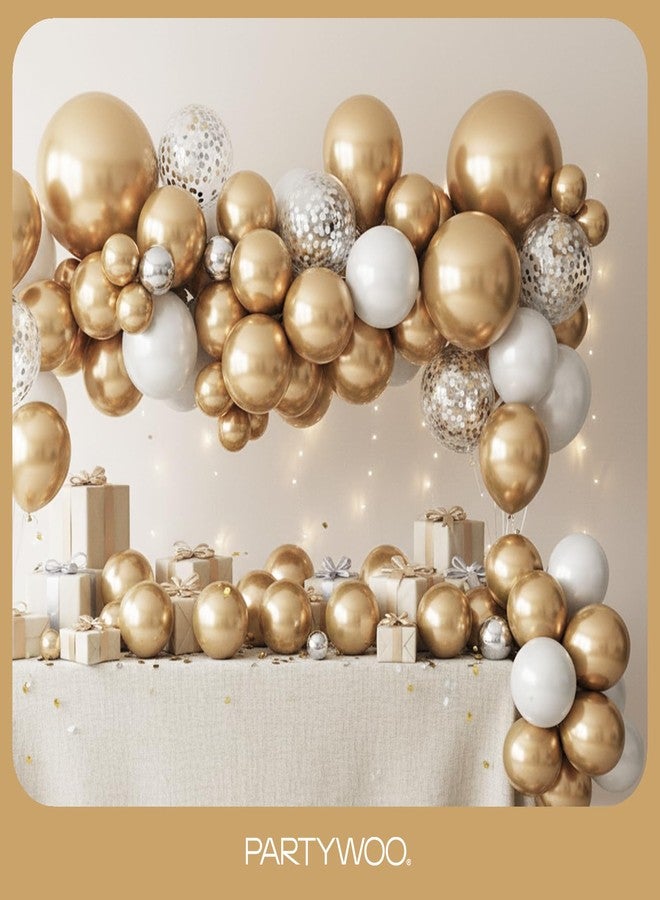 PartyWoo Metallic Gold Balloons 92pcs Different Sizes of 18 12 10 5 Inch Chrome Gold Balloon Arch Kit Garland for Birthday Graduation Baby Shower Wedding Bachelorette Party Decorations Gold-G127 - Image 5